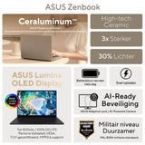 Asus zenbook a14 ux3407qa-qd237w 14 copilot+ laptop (grijs | snapdragon x1-26-100 | adreno gpu | 16 gb | 1 tb ssd)