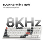 Keychron q5 ultra-m3 8k wireless custom mechanical keyboard (wit, us lay-out (qwerty), silk pom red, 96%, rgb, hot swap, 8k, 2.4 ghz | bluetooth 5.2 | usb-c)