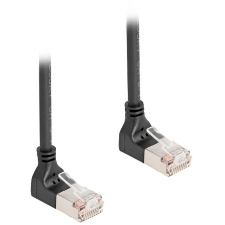 Delock rj45 network cable cat.6a s ftp slim 90° upwards upwards angled 1 m kabel (zwart)
