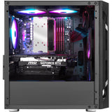 Silverstone sst-fah1mb-pro midi tower behuizing (zwart | 3x usb-a | rgb | tempered glass)