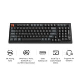Keychron v5 ultra 8k wireless custom mechanical keyboard (zwart, us lay-out (qwerty), silk pom banana, 96%, rgb, hot swap, 2.4 ghz | bluetooth 5.3 | usb-c)