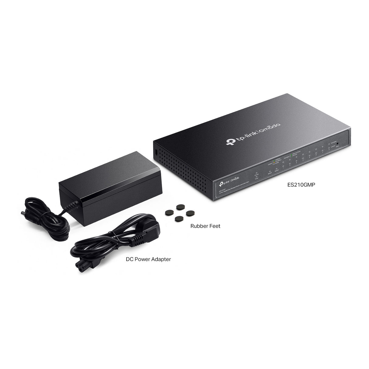 Tp-link omada es210gmp 10-poort gigabit easy managed switch (zwart, 8x poe+, 1x gigabit sfp)
