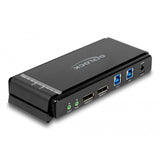 Delock displayport 1.4 kvm switch, 8k 60hz, usb 3.2 gen 1, audio kvm-switch (grijs zwart)