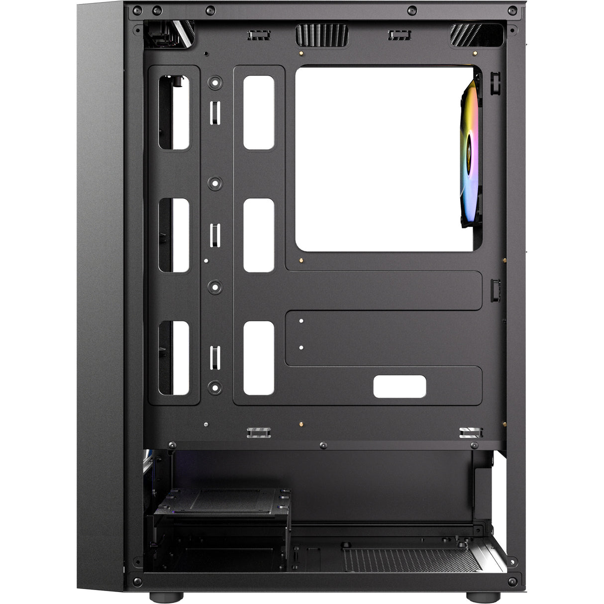 Antec ax27 rgb elite midi tower behuizing (zwart | 3x usb-a | tempered glass)