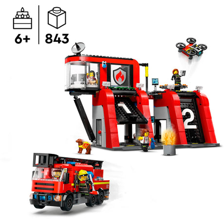 Lego city brandweerkazerne en brandweerauto - 60414