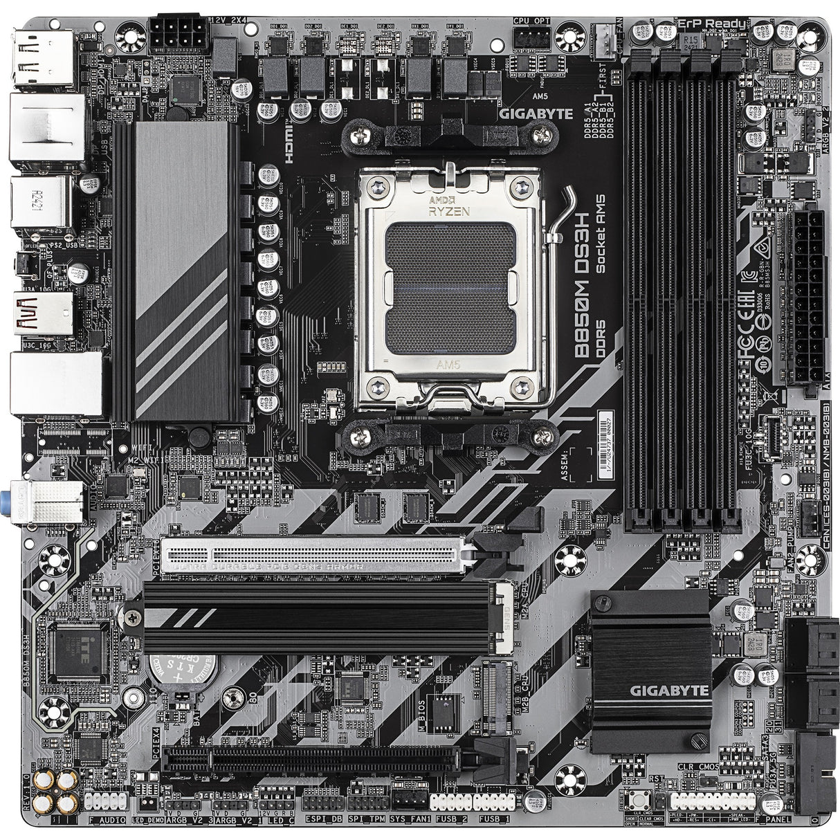 Gigabyte b850m ds3h socket am5 moederbord (raid, 2,5gb-lan, sound, µatx)