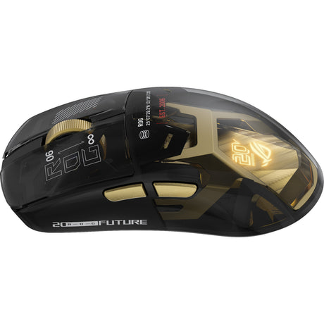 Asus rog harpe ii extreme edition 20 gaming mouse (zwart goud, 65.000 dpi, usb bluetooth 5.1 2.4ghz)