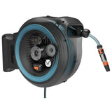 Gardena 40 m wand-slangenbox powerroll xxl slanghaspel (grijs turquoise, 40 meter, accu en oplader niet inbegrepen, power for all alliance, )