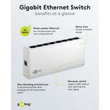 Goobay 8-poort gigabit ethernet switch (wit)