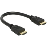 Delock high speed hdmi met ethernet - hdmi a male > hdmi a male kabel (zwart, 0,25 meter, 4k)