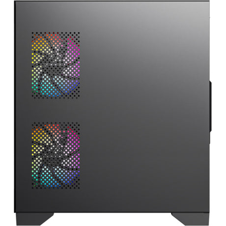 Xyz pc gear titanium view lite midi tower behuizing (zwart | 2x usb-a | tempered glass)