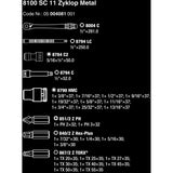 Wera 8100 sc 11 zyklop metalen ratelset gereedschapsset (zwart groen, 28-delig, volledig metalen omschakelbare ratel)