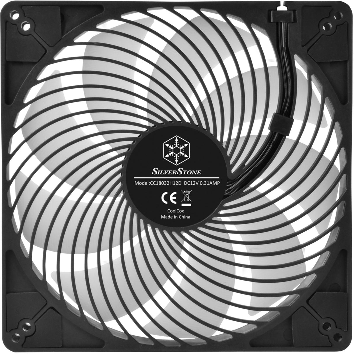 Silverstone air penetrator 184i argb case fan (zwart, 180 x 180 x 32 mm, pwm)