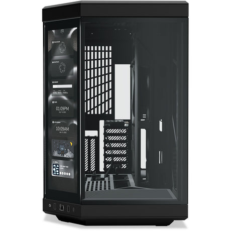 Hyte y70 touch infinite midi tower behuizing (zwart | 2x usb-a | 1x usb-c | tempered glass)