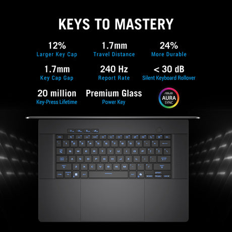 Asus rog zephyrus g16 gu605cp-qr103w 16 gaming laptop (grijs | core ultra 9 285h | rtx 5070 | 32 gb | 1 tb ssd)