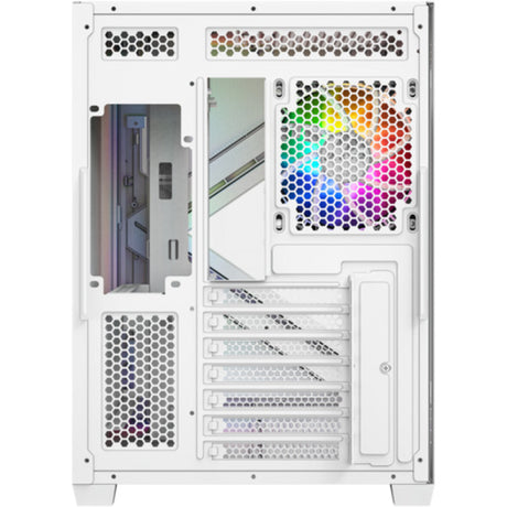 Xyz pc gear qubex midi tower behuizing (wit | 2x usb-a | 1x usb-c | tempered glass)