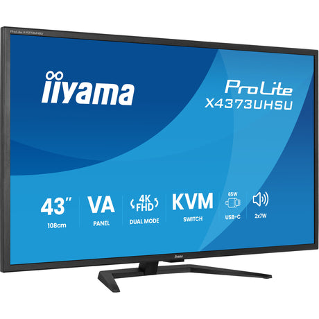 Iiyama prolite x4373uhsu-b2 42.5 4k uhd monitor (zwart (mat), hdmi, displayport, usb-c)