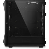 Sharkoon rev300 midi tower behuizing (zwart | 4x usb-a | 1x usb-c | rgb | tempered glass)