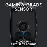 Logitech g203 lightsync gaming muis (zwart, 200 - 8000 dpi, rgb leds)
