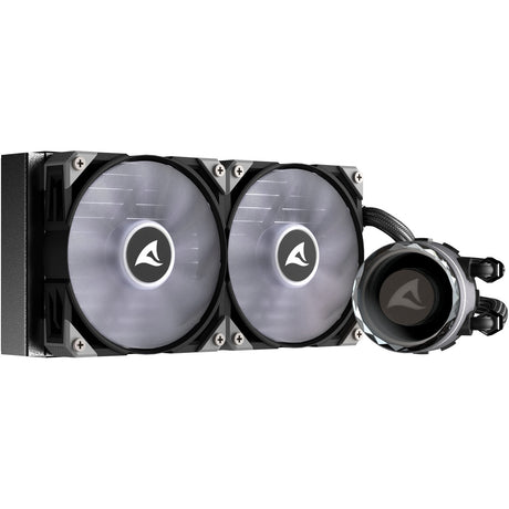Sharkoon s80 rgb waterkoeling (zwart, 4-pins pwm fan-connector)