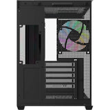 Thermaltake view 380 ws argb midi tower behuizing (zwart houtkleur | 2x usb-a | 1x usb-c | rgb | tempered glass)