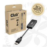 Club 3d displayport naar triple hdmi 8k60hz hub (zwart)
