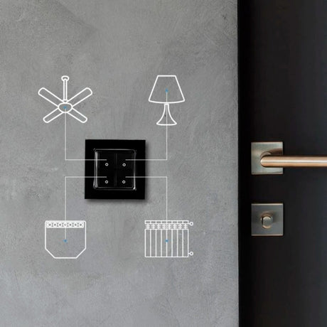 Shelly wall switch 4 knop (zwart)