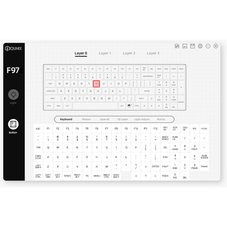 Iqunix f97 happy ape wireless mechanical keyboard (bruin, us lay-out (qwerty), cherry mx red, 96%, rgb leds, hot-swappable, pbt, 2.4ghz | bluetooth 5.1 | usb-c)