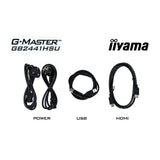 Iiyama g-master black hawk gb2441hsu-b1 23.8 gaming monitor (zwart, hdmi, displayport, 2x usb-a, usb-b, 144 hz)