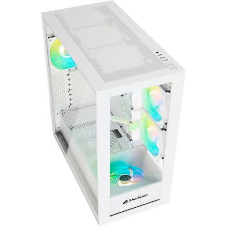 Sharkoon rebel c60 rgb midi tower behuizing (wit | 2x usb-a | 1x usb-c | rgb | tempered glass)