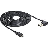 Delock usb 2.0 male left right > micro-b, 3m kabel (zwart, 83384)