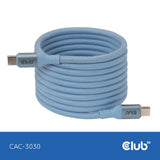 Club 3d usb-c magnetic-coil 240w pd3.1 blue cable, 2 meter kabel (blauw)