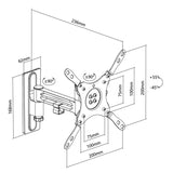 Goobay tv wall mount caravan fullmotion (m), 13 to 43 inch wandmontage (zilver)