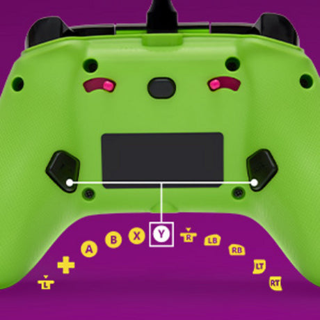 Powera advantage controller met kabel voor de xbox series x|s - fortnite: glow (neongroen, xbox series x|s, xbox one, pc)