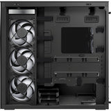 Arctic xtender midi tower behuizing (zwart (mat) | 2x usb-a | 1x usb-c | rgb | tempered glass)