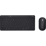Trust lyra multi-device wireless keyboard mouse desktopset (zwart, us lay-out (qwerty), scissor switches, 65%, 800 - 1.600 dpi, 2,4 ghz usb, bluetooth)