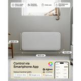 Mill steel wifi paneelverwarming pa1500wifi4a, 1500 watt convector (wit, wifi 2,4 ghz (wifi 6), bluetooth 5.2, zigbee 3.0 + app)