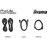 Iiyama prolite x3270qsu-b1 31.5 monitor (zwart, 2x hdmi, displayport, 3x usb-a)