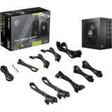 Msi mag a850gl pcie5 ii modulaire 850 watt voeding (zwart, 1x 12v-2x6, 4x pcie)