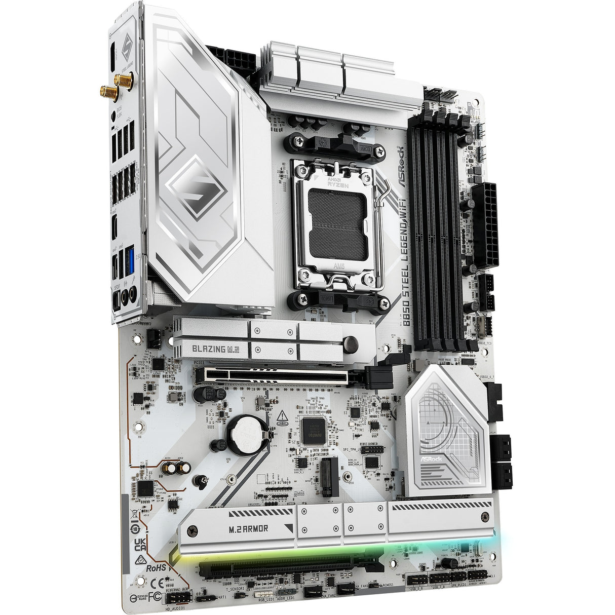 Asrock b850 steel legend wifi socket am5 moederbord (raid, 2.5 gb-lan, wi-fi 7, bt, sound, atx)