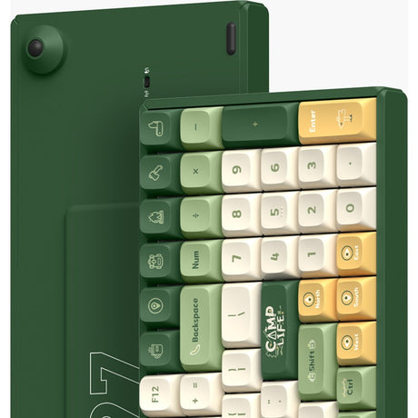 Iqunix f97 camping wireless mechanical keyboard (groen, us lay-out (qwerty), cherry mx brown, 96%, rgb leds, hot-swappable, pbt, 2.4ghz | bluetooth 5.1 | usb-c)