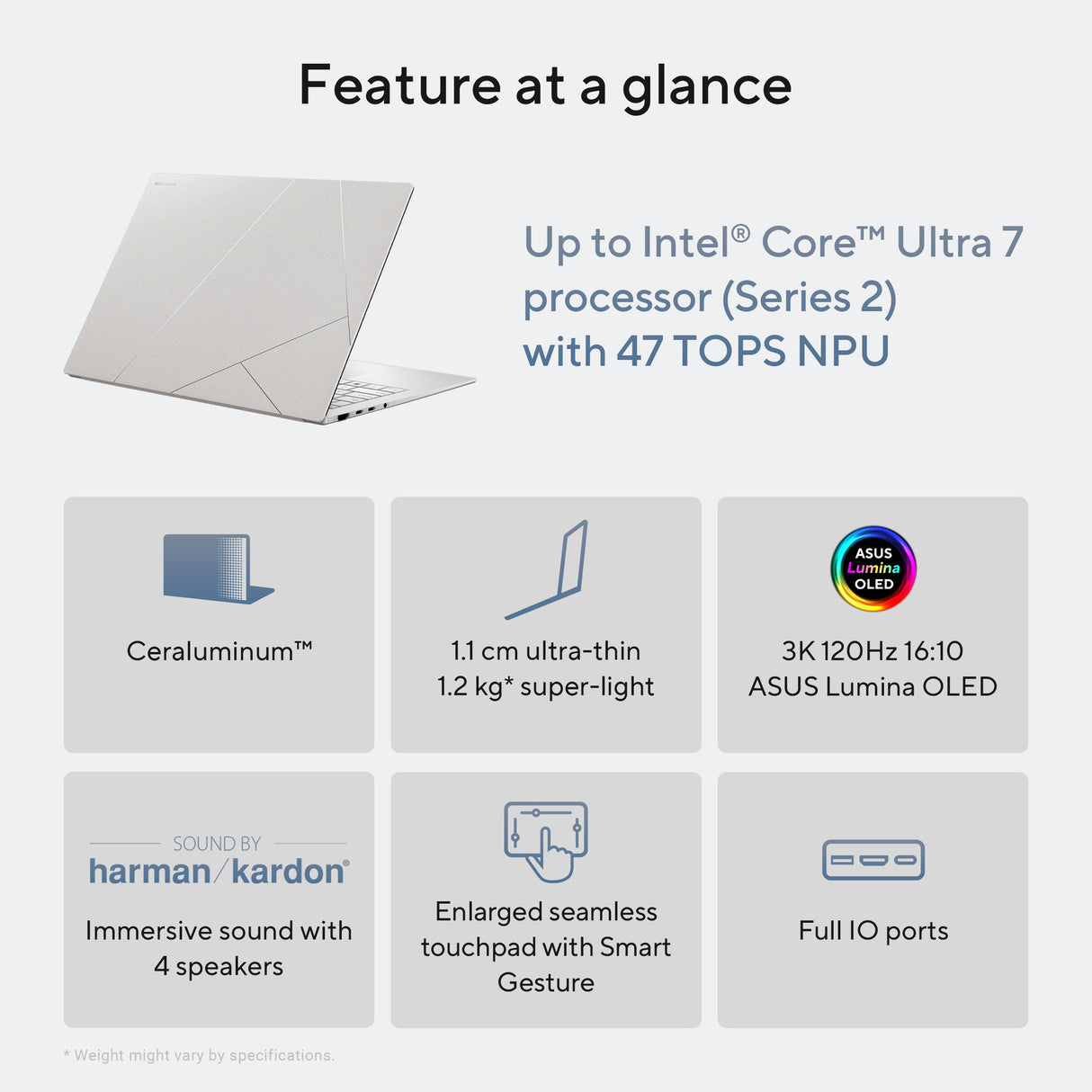 Asus zenbook s14 ux5406sa-qj544w 14 copilot+ laptop (donkergrijs | core ultra 7 258v | intel arc graphics 140v | 32 gb | 1 tb ssd)