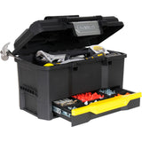 Stanley gereedschapskoffer 19 met drukslot en lade gereedschapskist (zwart geel, 1-70-316)
