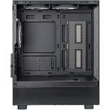 Silverstone lucid 04 mini tower behuizing (zwart | 2x usb-a | 1x usb-c | rgb | tempered glass)
