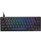 Ducky one 3 pro mini rgb mechanisch gaming toetsenbord (zwart, us lay-out (qwerty), cherry mx2a blue, 60%, rgb led, double-shot pbt, quack mechanics, hot swap)