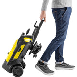 Kärcher k 4 wcm premium hogedrukreiniger (geel zwart, met vuilfrees en slanghaspel)