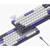 Iqunix f97 lavandin wireless mechanical keyboard (lavendel, us lay-out (qwerty), cherry mx brown, 96%, rgb leds, hot-swappable, pbt, 2.4ghz | bluetooth 5.1 | usb-c)