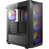 Antec ax67 argb midi tower behuizing (zwart | 3x usb-a | tempered glass)