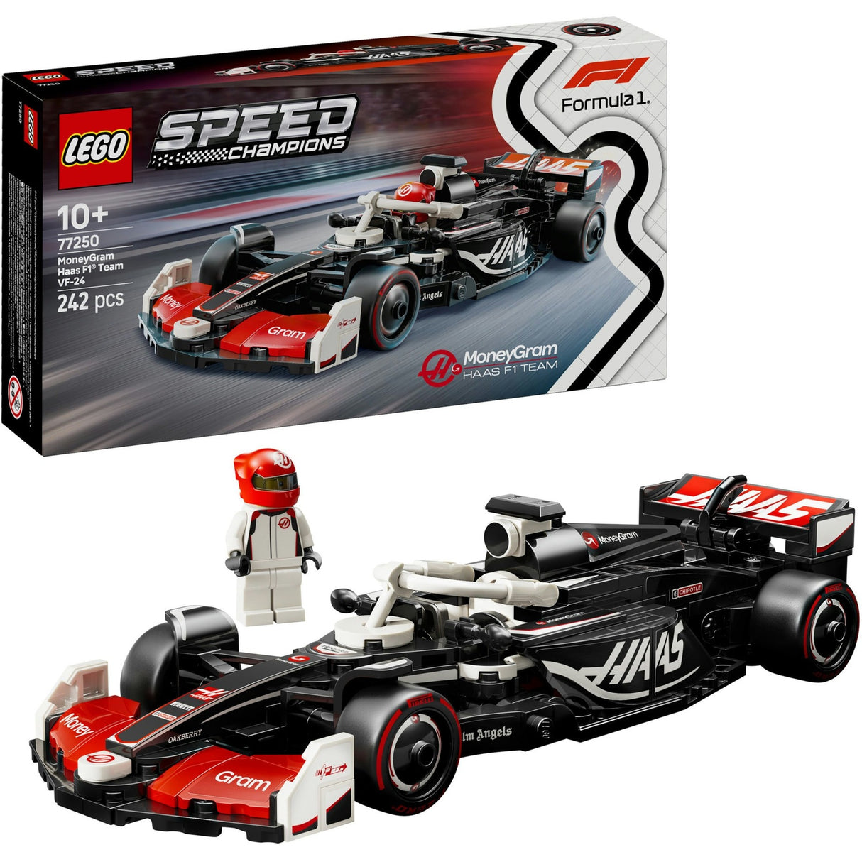 Lego speed champions moneygram haas f1 team vf-24 racewagen set - 77250