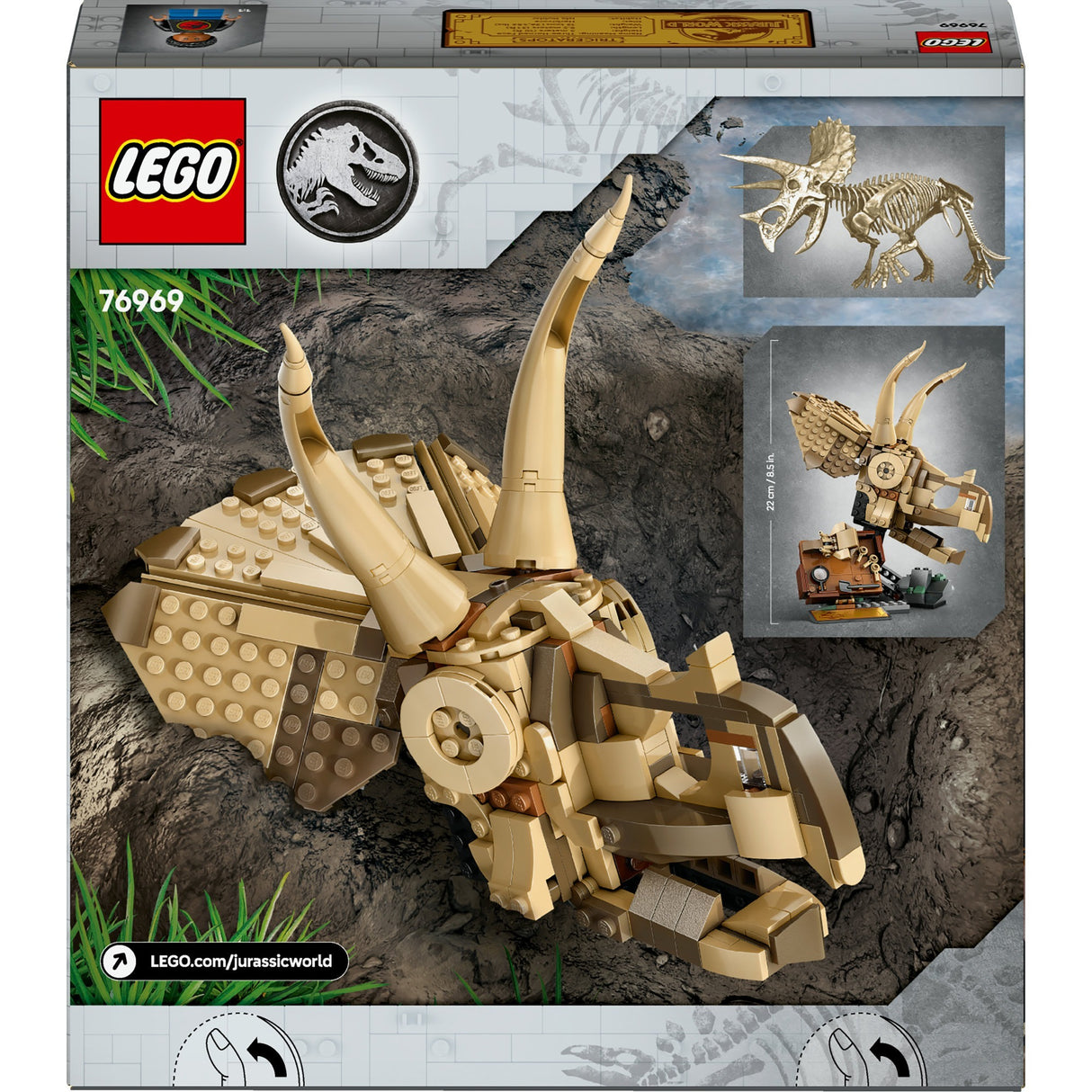 Lego jurassic world dinosaurusfossielen: triceratops schedel - 76969